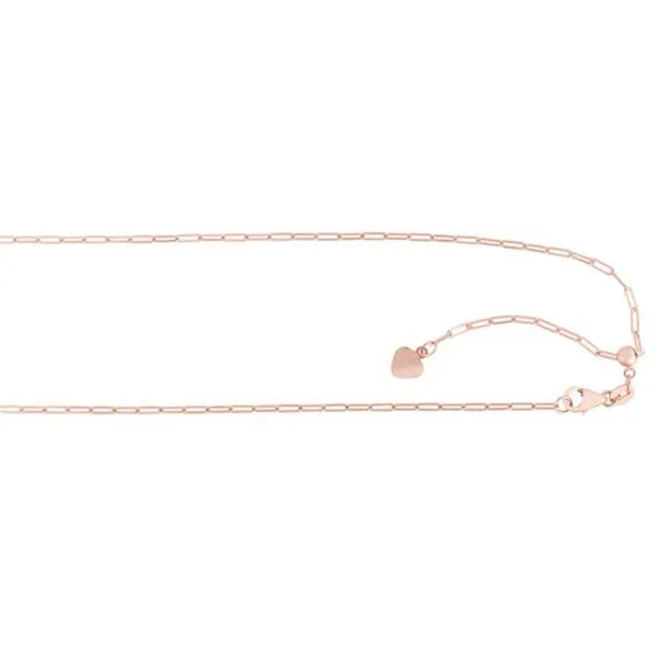 14K Rose Gold 1.5 mm D/C Paper Clip Chain - 22 inch Adjustable Paul Bensel Jewelers Yuma, AZ