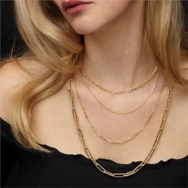 14K Yellow Gold 2.5 mm Paper Clip Chain - 18 inches Image 2 Paul Bensel Jewelers Yuma, AZ