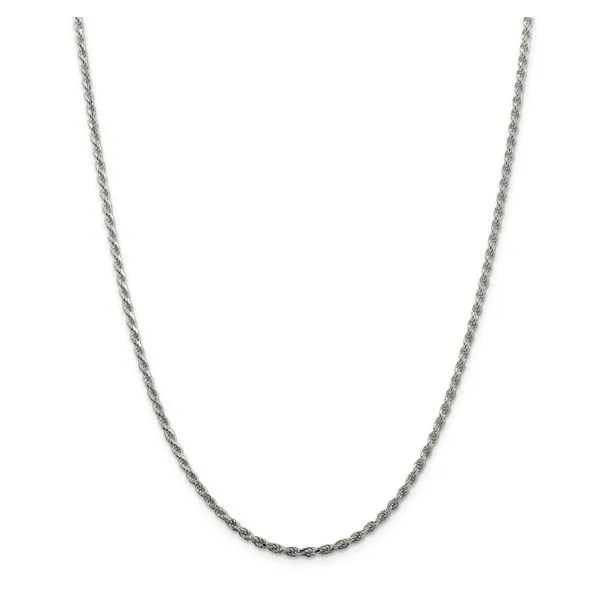 Sterling Silver Rhodium-Plated 2.25 mm D/C Rope Chain - 24 inches Paul Bensel Jewelers Yuma, AZ