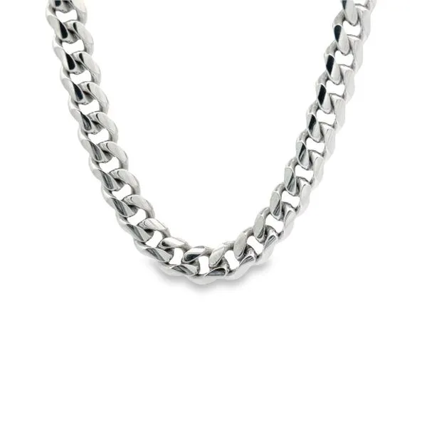 Sterling Silver Rhodium-Plated 8.50 mm Miami Cuban Link Chain - 24 inches Paul Bensel Jewelers Yuma, AZ