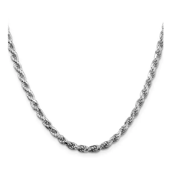 Sterling Silver Rhodium-Plated 3.5 mm D/C Rope Chain - 24 inches Paul Bensel Jewelers Yuma, AZ