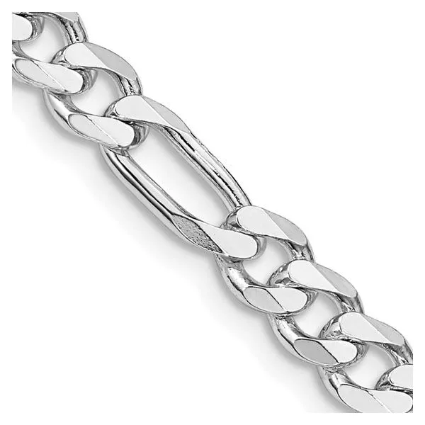 Sterling Silver Rhodium-Plated 5.25 mm Figaro Chain - 24 inches Image 2 Paul Bensel Jewelers Yuma, AZ