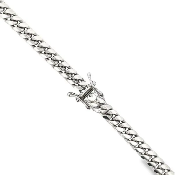 Sterling Silver Rhodium-Plated 6.25 mm Miami Cuban Link Chain - 24 inches Image 2 Paul Bensel Jewelers Yuma, AZ