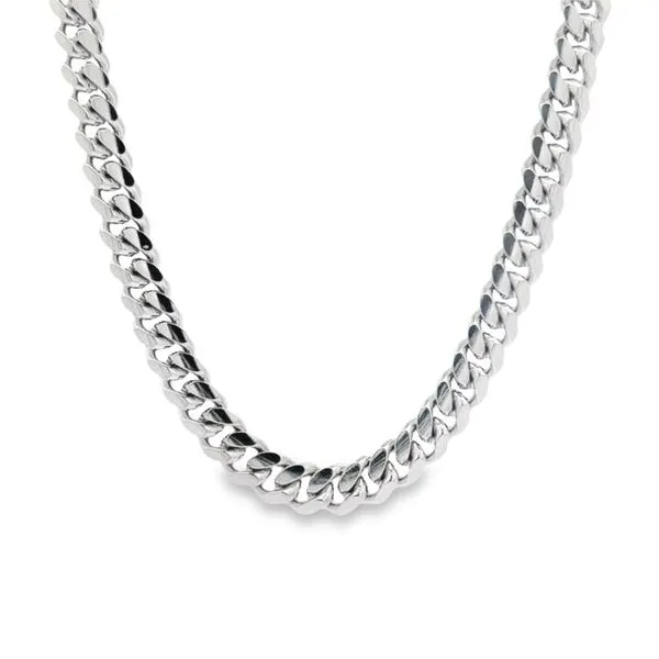 Sterling Silver Rhodium-Plated 6.25 mm Miami Cuban Link Chain - 24 inches Paul Bensel Jewelers Yuma, AZ
