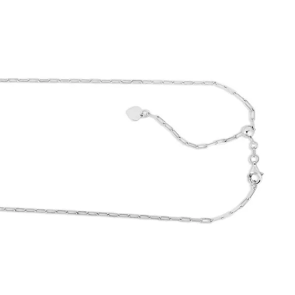 Sterling Silver Rhodium-Plated 1.8 mm Paper Clip Chain - 22 inch adjustable Paul Bensel Jewelers Yuma, AZ