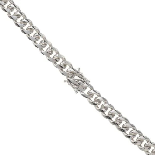 Sterling Silver Rhodium Plated 10.6 mm Miami Cuban Chain - 24 inches Image 2 Paul Bensel Jewelers Yuma, AZ
