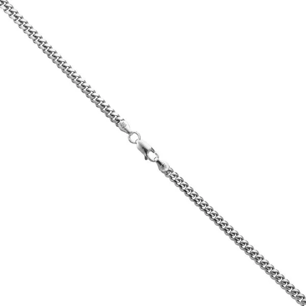Sterling Silver Rhodium Plated 4 mm Miami Cuban Chain - 24 inches Image 2 Paul Bensel Jewelers Yuma, AZ