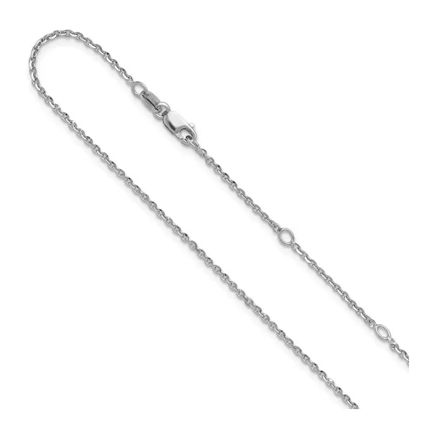 Sterling Silver Rhodium-Plated Adjustable 1.45 mm Diamond Cut Cable Chain - 18 inches Paul Bensel Jewelers Yuma, AZ