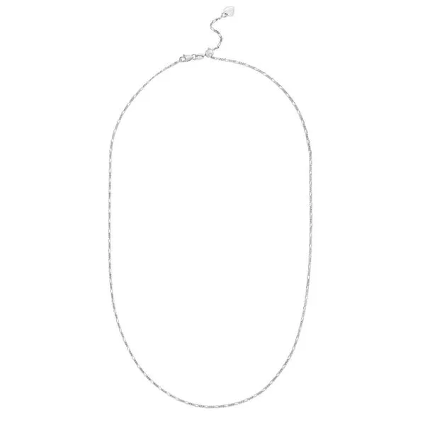 Sterling Silver 1.5 mm Rhodium Plated Flat Figaro Chain - 22 inch Adjustable Paul Bensel Jewelers Yuma, AZ