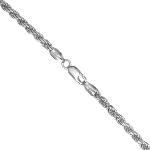 Sterling silver 4.4 mm Diamond Cut Rope Chain - 24 inches Image 2 Paul Bensel Jewelers Yuma, AZ