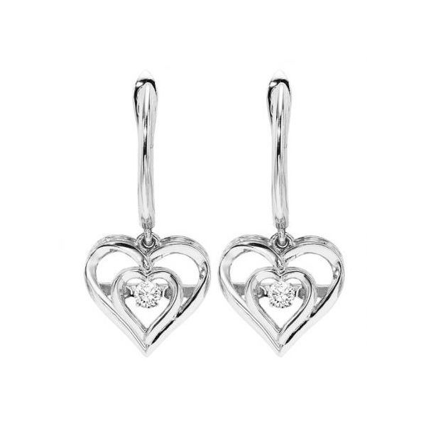 Luvente 14K Gold Diamond Heart Double Hoop Earrings