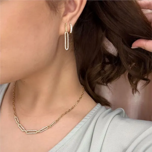 14K Yellow Gold Dangle Paper Clip Earrings Image 2 Paul Bensel Jewelers Yuma, AZ