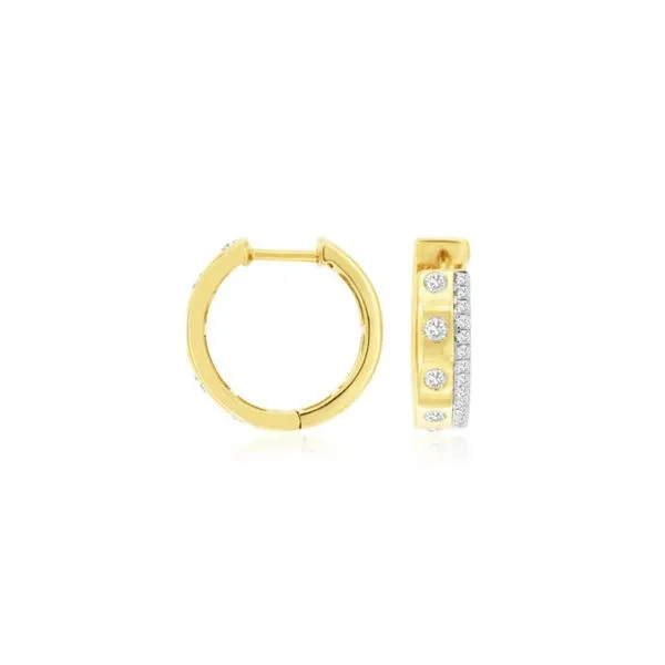 14K Yellow Gold 0.54 ctw Diamond Hoops Image 2 Paul Bensel Jewelers Yuma, AZ