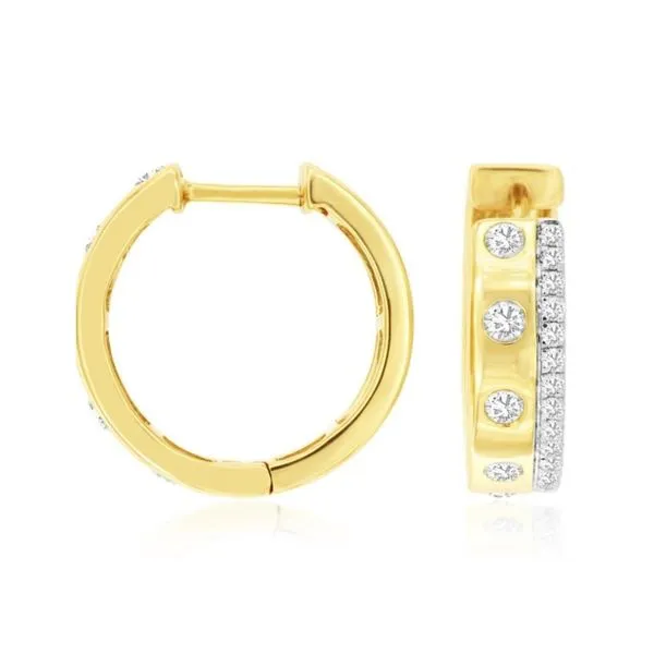 14K Yellow Gold 0.54 ctw Diamond Hoops Paul Bensel Jewelers Yuma, AZ