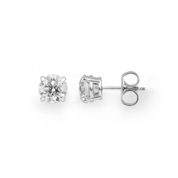 14K White Gold 2.02 ctw Round Diamond Studs Image 5 Paul Bensel Jewelers Yuma, AZ