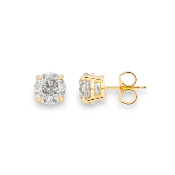 14K Yellow Gold 3.08 ctw Round Diamond Studs Image 2 Paul Bensel Jewelers Yuma, AZ