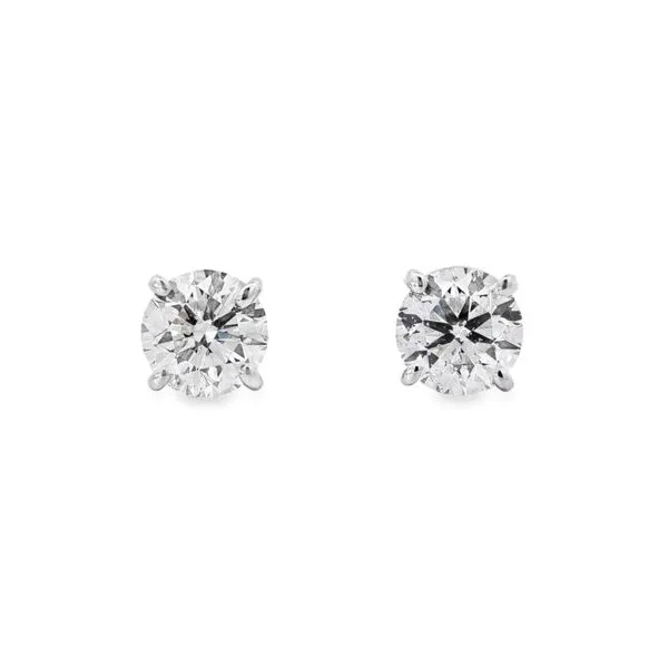 14K White Gold 2 ctw Diamond Studs Image 3 Paul Bensel Jewelers Yuma, AZ
