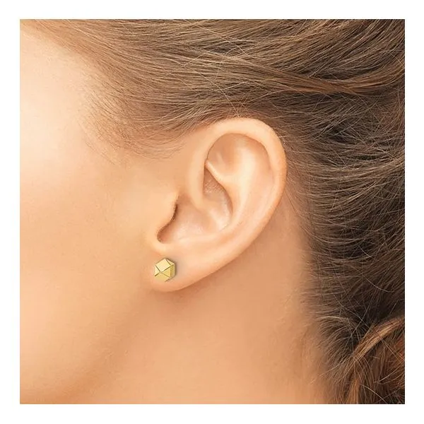 14K Yellow Gold Geometric Ball Studs Image 2 Paul Bensel Jewelers Yuma, AZ