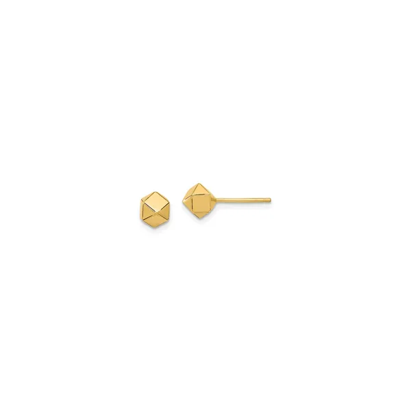 14K Yellow Gold Geometric Ball Studs Image 3 Paul Bensel Jewelers Yuma, AZ