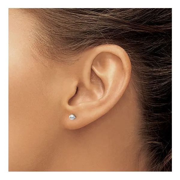 14K White Gold 3 mm Ball Studs Image 2 Paul Bensel Jewelers Yuma, AZ