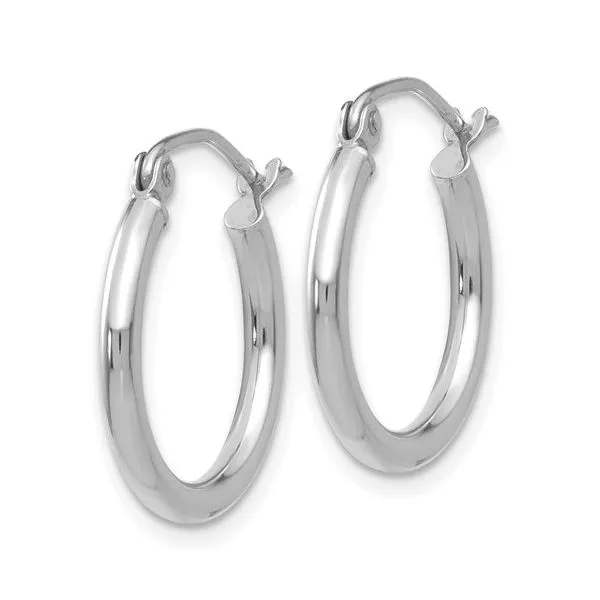 14K White Gold 2 x 17.5 mm Polished Hoops Paul Bensel Jewelers Yuma, AZ
