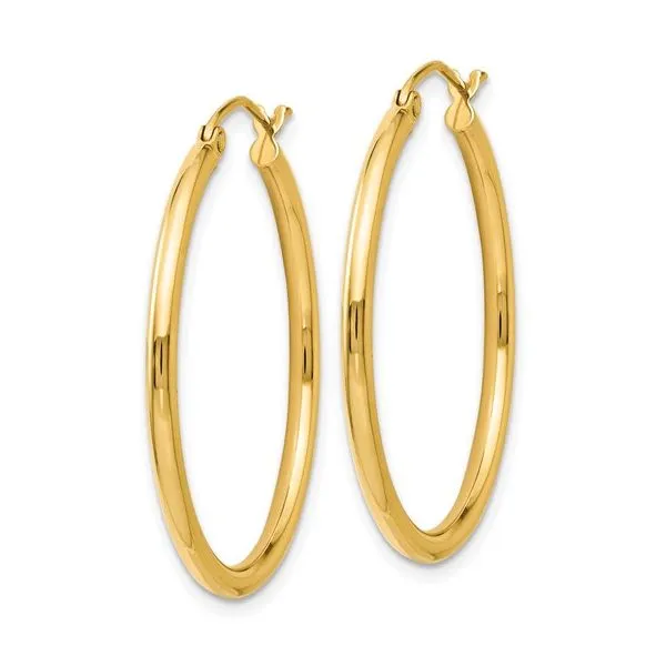 14K Yellow Gold 2 x 30 mm Polished Hoops Paul Bensel Jewelers Yuma, AZ