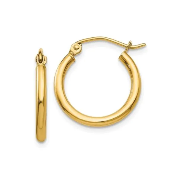 14K Yellow Gold 2 x 17.5 mm Polished Hoops Paul Bensel Jewelers Yuma, AZ