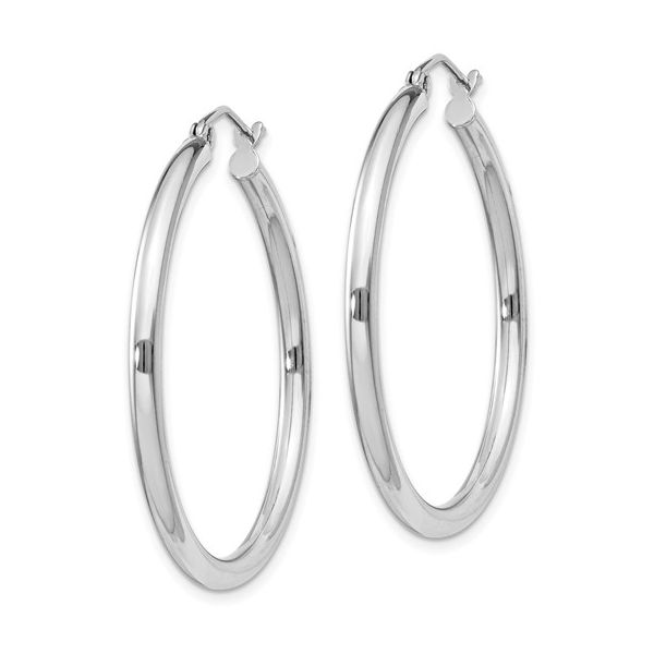 Sterling Silver 2.5 x 34 mm Polished Hoop Earrings Image 3 Paul Bensel Jewelers Yuma, AZ