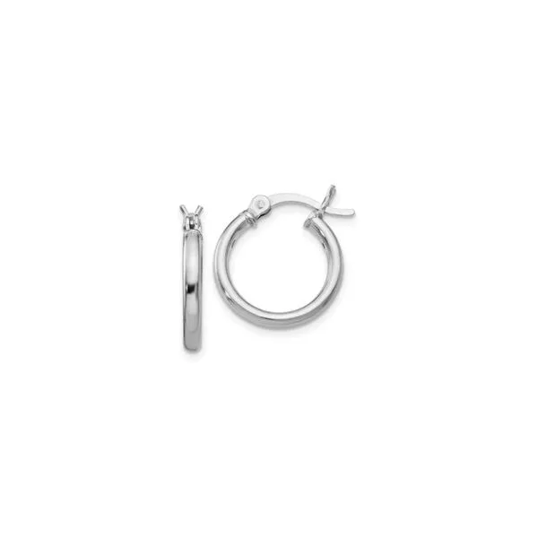 Sterling Silver 2 x 15 mm Polished Hoops Image 2 Paul Bensel Jewelers Yuma, AZ