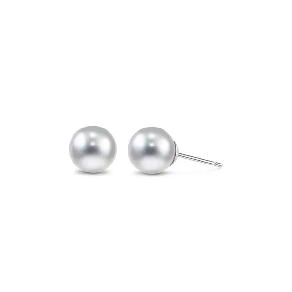 14K White Gold 7 - 7.5 mm Cultured Akoya Studs Image 2 Paul Bensel Jewelers Yuma, AZ