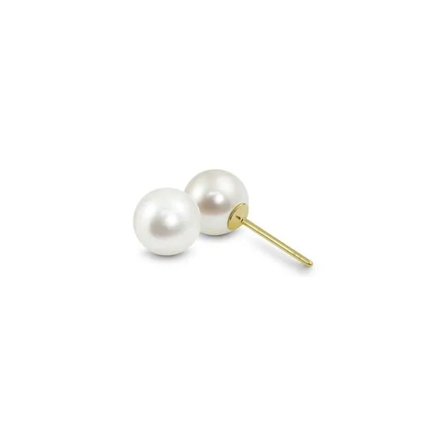 14K Yellow Gold 6 - 6.5 mm Cultured Akoya Studs Image 4 Paul Bensel Jewelers Yuma, AZ