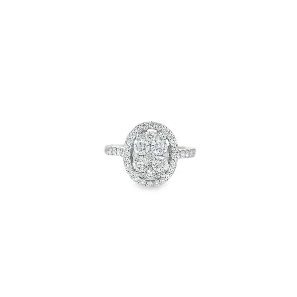 14K White Gold Halo Style Cluster Engagement Ring Paul Bensel Jewelers Yuma, AZ