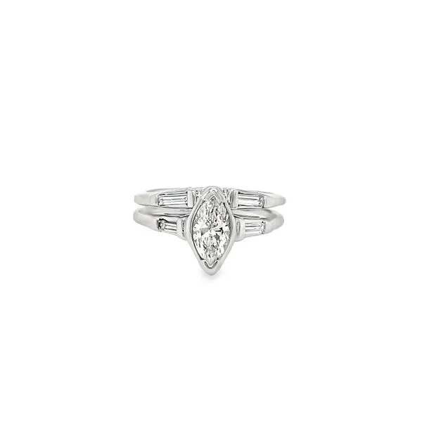 Platinum 1.07 ctw Marquise Three Stone Style Diamond Wedding Set Paul Bensel Jewelers Yuma, AZ