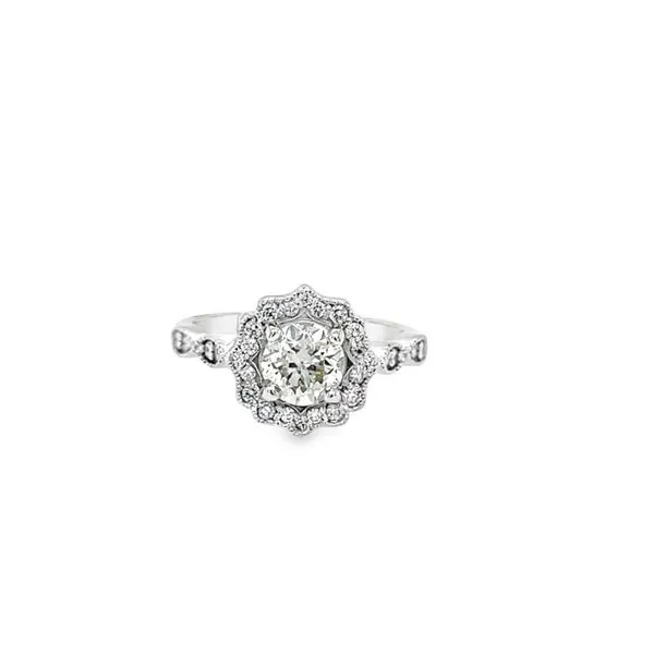 14K White Gold Bensel Made 1.03 ctw Halo Style Diamond Engagement Ring Paul Bensel Jewelers Yuma, AZ