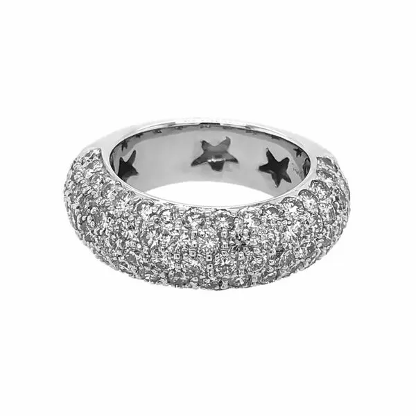18K White Gold 3 ctw Pavé Diamond Band Image 4 Paul Bensel Jewelers Yuma, AZ