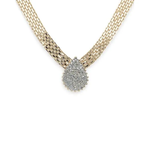 10K Yellow Gold Pavé Diamond Necklace