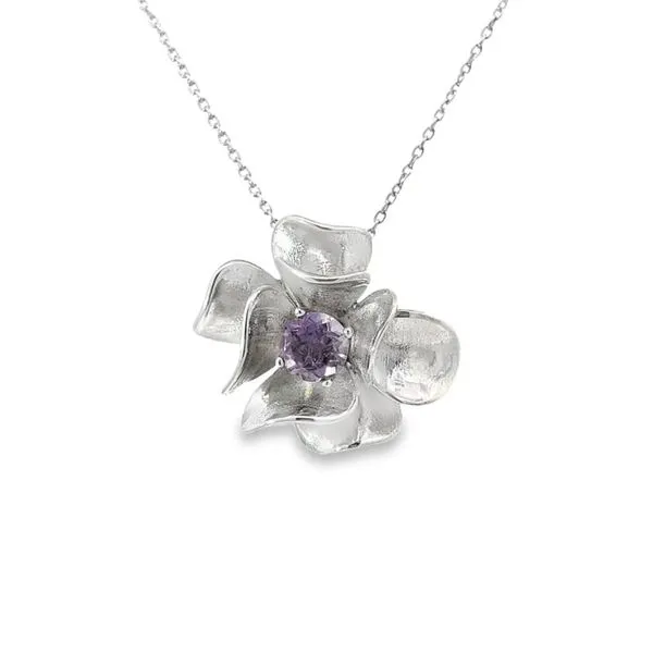 Sterling Silver Floral Motif Amethyst Necklace Paul Bensel Jewelers Yuma, AZ