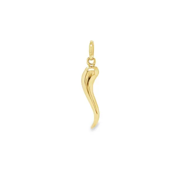 18K Yellow Gold Hollow Italian Horn Pendant Paul Bensel Jewelers Yuma, AZ