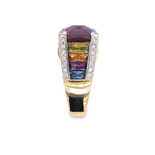 18K Yellow Gold Ametrine and Diamond Fashion Ring Image 2 Paul Bensel Jewelers Yuma, AZ