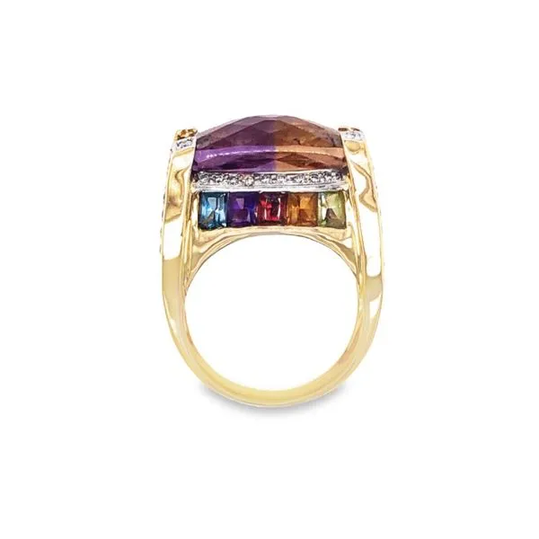 18K Yellow Gold Ametrine and Diamond Fashion Ring Image 3 Paul Bensel Jewelers Yuma, AZ