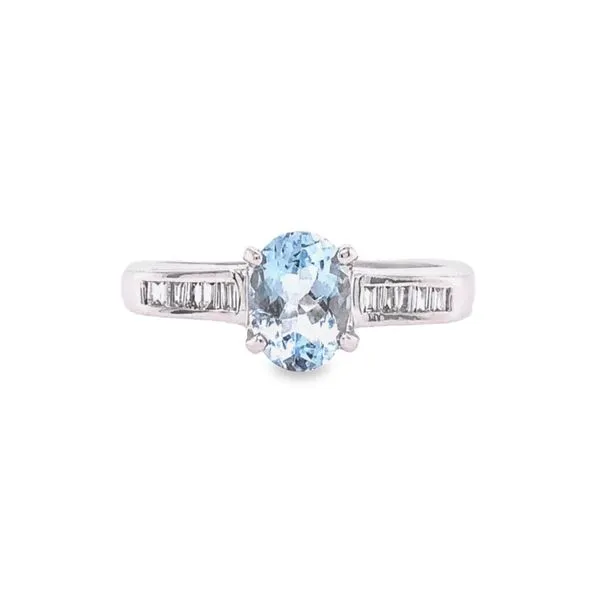 18K White Gold Aquamarine and Diamond Ring Paul Bensel Jewelers Yuma, AZ