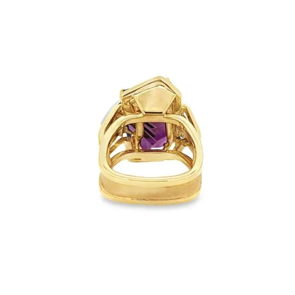 18 Karat Two Tone Fantasy Cut Amethyst and Diamond Fashion Ring Image 2 Paul Bensel Jewelers Yuma, AZ