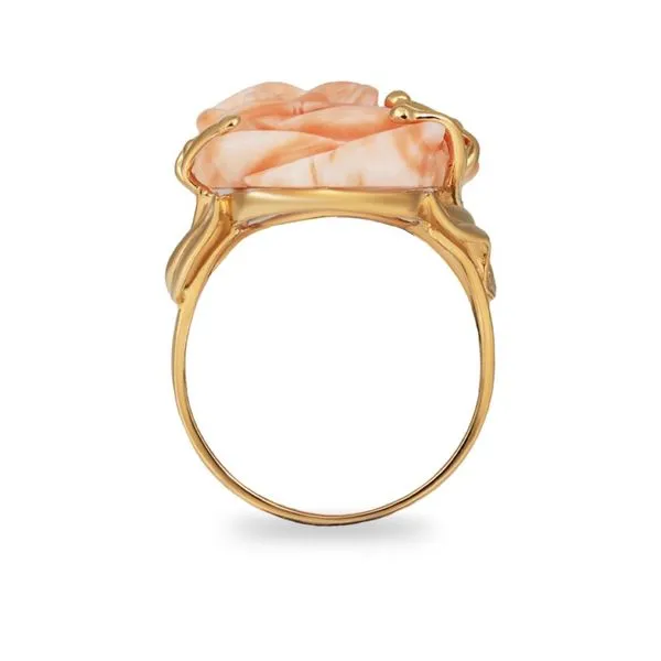 14K Yellow Gold Carved Coral Ring Image 3 Paul Bensel Jewelers Yuma, AZ