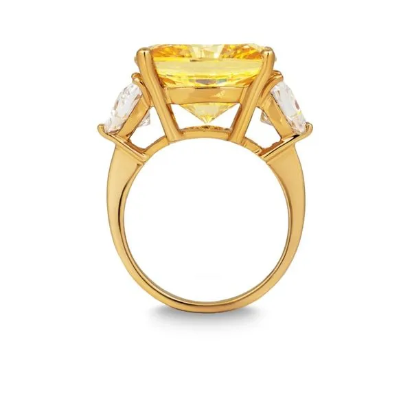 14K Yellow Gold Cubic Zirconia Three Stone Fashion Ring Image 3 Paul Bensel Jewelers Yuma, AZ