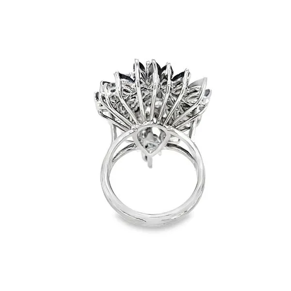 14K White Gold Sapphire and Diamond Cluster Ring Image 4 Paul Bensel Jewelers Yuma, AZ