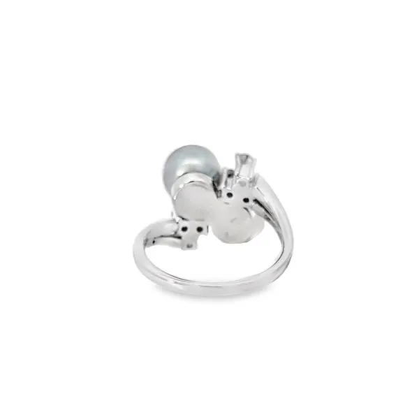14K White Gold Cultured Akoya Pearl Bypass Style Fashion Ring Image 2 Paul Bensel Jewelers Yuma, AZ