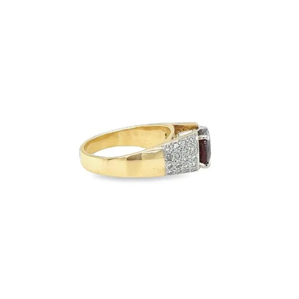 Men's 14K Yellow Gold Rhodolite Garnet Fashion Ring Image 2 Paul Bensel Jewelers Yuma, AZ