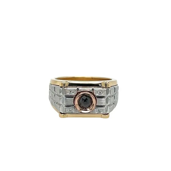 Men's 14K Tri Tone Fancy Dark Brown Crown of Light Diamond Fashion Ring Paul Bensel Jewelers Yuma, AZ