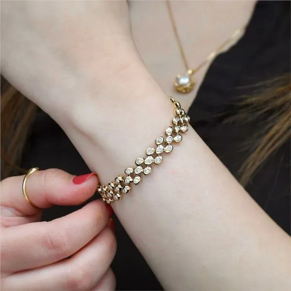 14K Yellow Gold 4 ctw Diamond Link Bracelet Image 2 Paul Bensel Jewelers Yuma, AZ