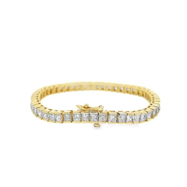 14K Yellow Gold 10 ctw Princess Cut Diamond Tennis Bracelet Image 2 Paul Bensel Jewelers Yuma, AZ